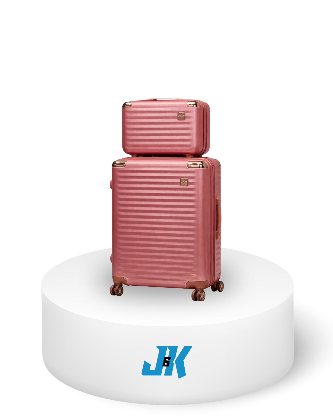 2-Piece Hardshell Luggage Set Rose Gold Size Small - JK Electronics