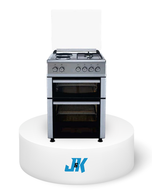 Goldair 4-Burner Gas and Electric Stove Silver - JK Electronics