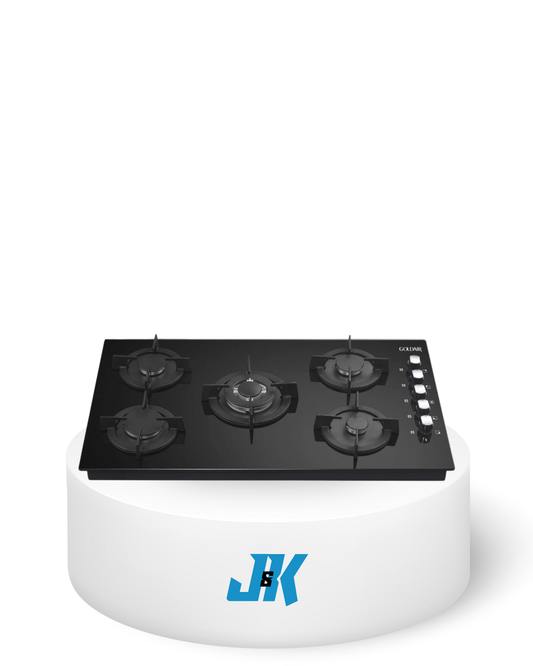 Goldair 5-Burner Gas Hob Black Glass - JK Electronics