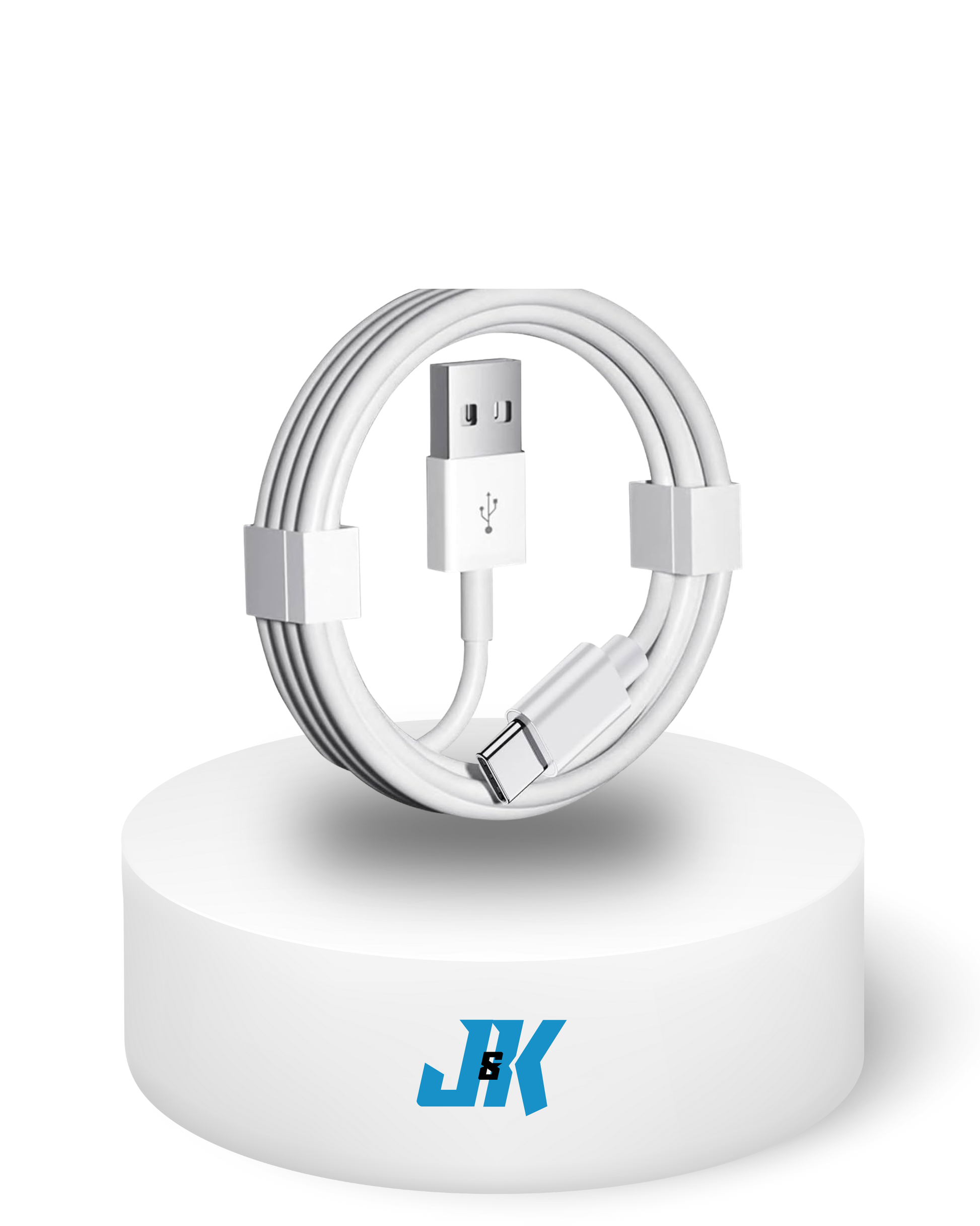 USB A to Type-C White Cable 1M - JK Electronics